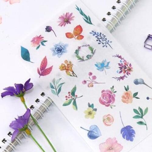 6pcs/set Cute Flower Sticker Stationery Sticker Personality Stickers Art Supplies Cute Clip Art Diary Decoration Stickers