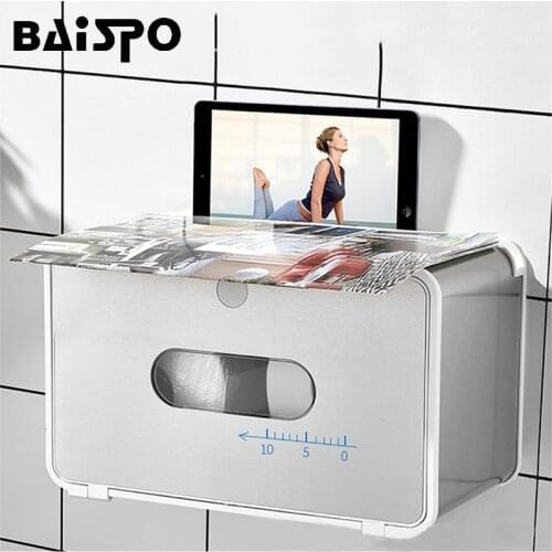 BAISPO Waterproof Tissue Box For Toilet Portable Toilet Paper Holder For Bathroom Punch-free Paper Dispenser Storage Box In Bath