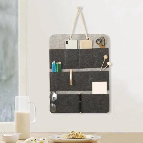 Felt Storage Hanging Bag Phone Magazines Tablets Remotes Wall Hanging Organizer Living Hanging Sundry Storage Bag