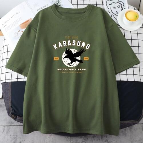 Training To Join Karasuno Volleyball Club Prints Female T-Shirts Vogue Slim T Shirt Retro Soft Tops Vintage Casual Tshirt Women