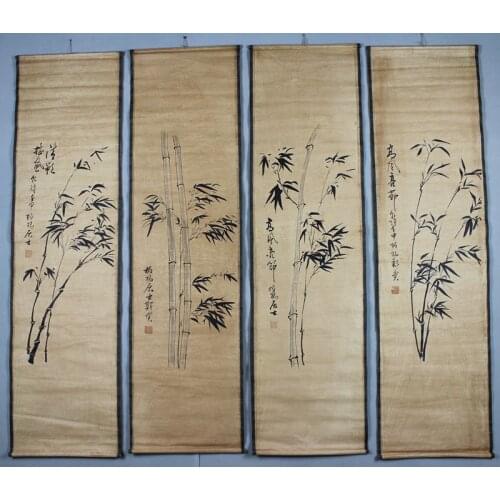 Chinese landscape painting, antique bamboo calligraphy and painting, hanging paintings, home decorations