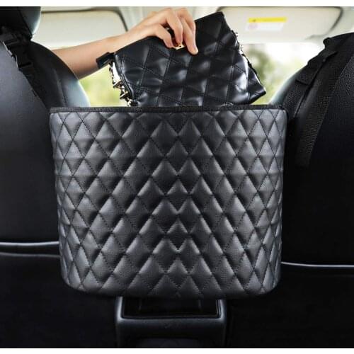 Leather Car Handbag Holder Auto Seat Back Organizer Large Capacity Bag Automotive Goods Storage Pocket Interior Accessories