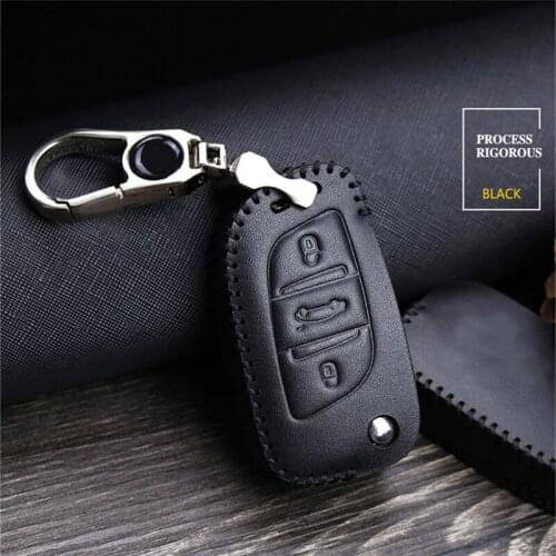 Leather Car Key ring Key Cover Case For Citroen C1 C2 C3 C4 C5 C6 Aircross Cactus Xsara Picasso Berlingo Key Holder Accessories