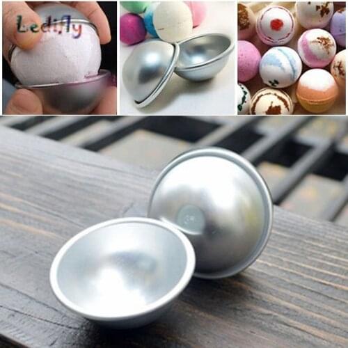 Ledifly 3D Aluminum Alloy Ball Sphere Bath Bomb Mold Cake Baking Pastry Mould 4.5 x 2cm 5.5 x 2.5cm 6.5 x 3cm