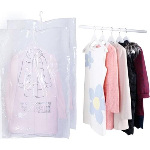 Can Hang Vacuum Bag Clothes Foldable Transparent Border Compression Organizer Pouch Sealed Storage Bags Save Space organizer