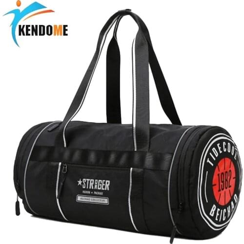 Men Sports Fitness Bag Women Gym Handbag Waterproof Yoga Training Blosa Outdoor Swimm Travel Duffle Bag with Shoe Compartment
