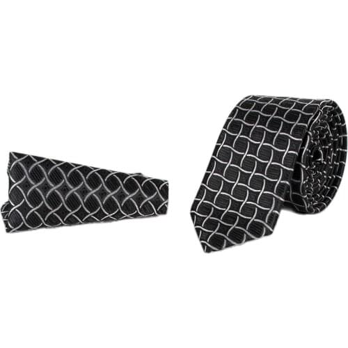 DeepSEA Male Black Plaid Square Pattern Tie Casual Business Office Career Unisex High Quality Four Seasons 2001953