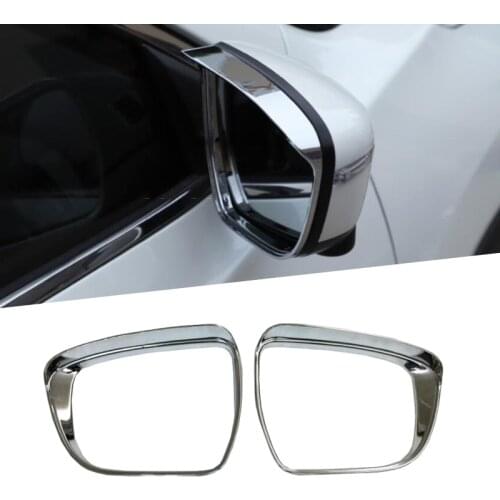 Car Rearview Mirror Rain Eyebrow Covers Chrome Decoration For Nissan Qashqai J11 2016 2017 2018 ABS Chrome Carbon Fiber Style