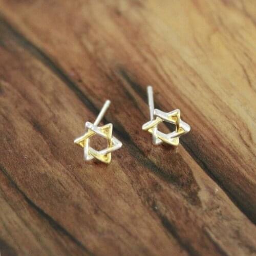 Real 925 Sterling Silver Six-pointed star for Women Girls Gift Hot Fashion sterling-silver-jewelry Women Earrings