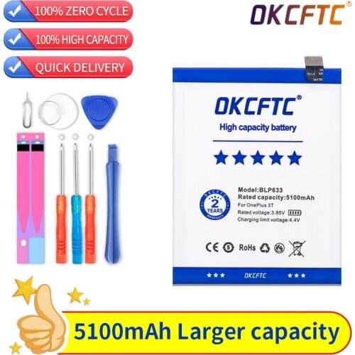 Original NEW for Oneplus 3T Battery High Quality 5100mAh BLP633 Replacement for Oneplus Three T Smartphone+ Battery