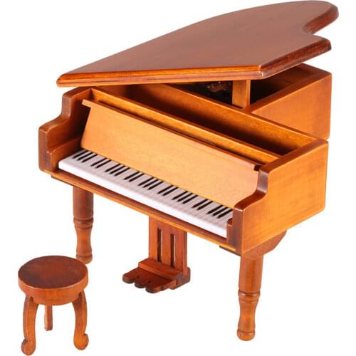 Wind Wood Handmade Piano Classical Music Box, Provide Exquisite Gift Box, DIY Engraving, DesignElegant Appearance
