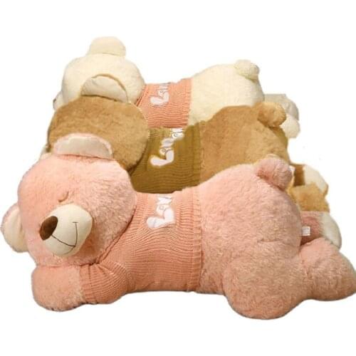 80/100cm Giant Knitted sweaters Teddy Bear Plush Toy Stuffed Soft Sleeping Brown Bear Doll Toy Big Hug Bear Cuddly Toy For Kids