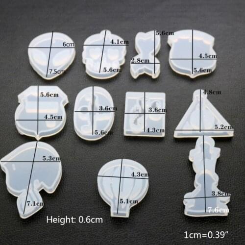 DIY Crystal Epoxy Silicone Mold High Mirror Hot Air Balloon Triangle Shape Molds W0YA