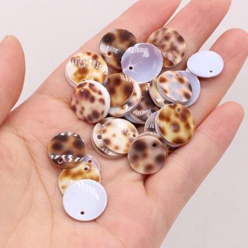 Natural Shell Disc-shaped Shells with Holes Beads Sexy Leopard Pattern DIY Necklace Earrings Jewelry Accessories Making