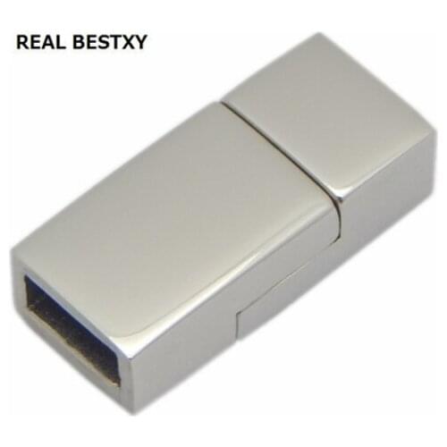REAL BESTXY 10pcs/lot Fashion Custom Cheap Magnet Stainless Steel Wide Clasps For Leather Bracelets