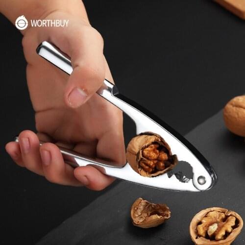 WORTHBUY Zinc Alloy Nut Crackers Pecan Walnut Crackers Sheller Nut Opener Clips Kitchen Fruit Vegetable Tools Accessories