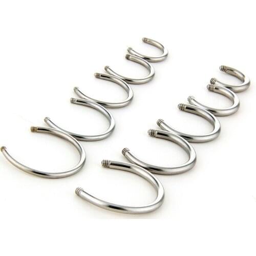 10pcs/lot 14 16G Curved Barbell Horse Shoe Bar Eyebrow Loose Parts Stainless Steel for Body Piercing Jewelry 6 8 10 12mm PLP03