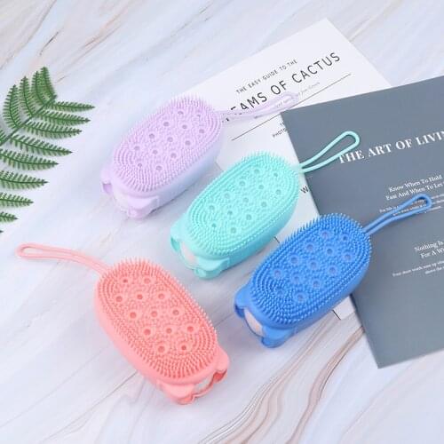 Silicone Cleansing Double-sided brush Washing Pad Soft Deep Cleaning Bubble Bath Brush Scrubbing Artifact Massage Bath Brush