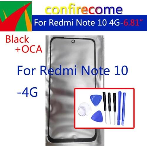 Touch Panel Replacement For Xiaomi Redmi Note 10 4G Front Outer Glass Lens Cover+OCA