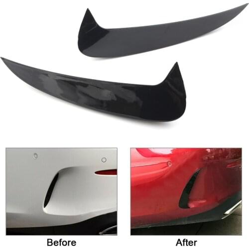 1Pair Car Rear Bumper Spoiler Side Air Vent Trim For Benz E-Class Coupe W238 C238 E250 E300 E400 E550 2016 2017 2018 ABS Plastic
