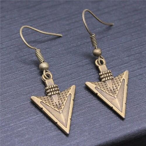 Vintage Antique Bronze Color 23x15mm Awl Charms Drop Earrings Dangle Earrings Women Party Gift Jewelry Handcrafts