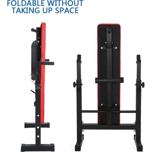 Barbell Rack Folding Bench Sit-Up Board Multifunctional Bench Press Weight Bench Barbell Rack Multifunctional Barbell Bed XE