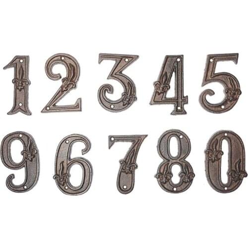 Extra large retro numbers 0-9 creative groceries cast iron metal numbers DIY house number letter symbols 12x7.5cm