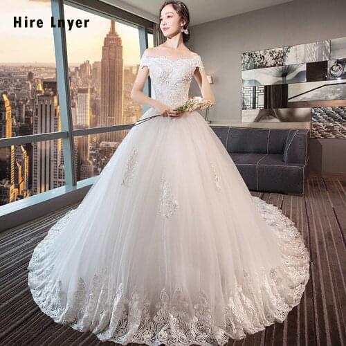 Abito Da Sposa Boat Neck Short Sleeve Lace Up Appliques Vintage Ball Gown Wedding Dress China Shop Online Suknie Slubne