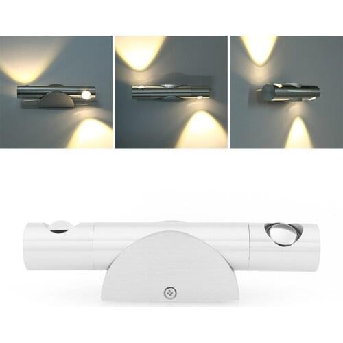LED Wall Lamp 360 Degree Rotation Wall Lighting 6W LED Double Head Lamp Living Background Bedroom Bedside Lights Aisle Stairs