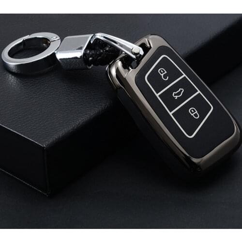 Luminous Leather Car Key Cover Case For Volkswagen VW Tiguan 2018 Magotan Passat B8 Touran Jetta Bora Touareg CrossFox Plus Eos