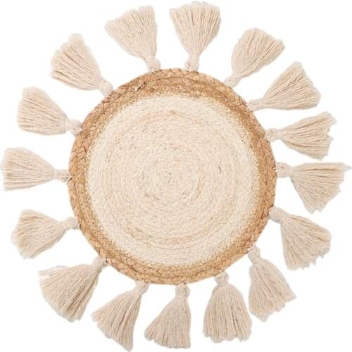 Woven Wall Hanging Tapestry Basket All Cotton Pat Macrame BOHO Design Wall Art Decoration Sun Shape Manual Woven Handicraft