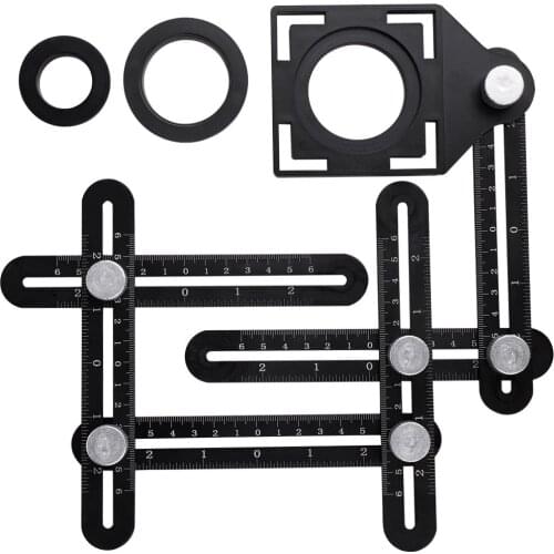 Angle Ruler Finder Measuring Ruler For Tiles Ruler for Tiles Aluminum Alloy Hole Locator Supplies Universal Template Tile