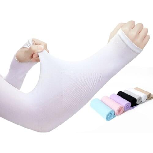 1pair Arm Sleeves Warmers Sports Sleeve Sun UV Protection Hand Cover Cooling Warmer Running Fishing Cycling Ski Ice Silk Cooling