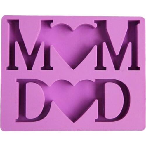 1PC MOM DAD Letter Pattern Mini Photo Frame Silicone Mould DIY Home Dressing Table Ornaments