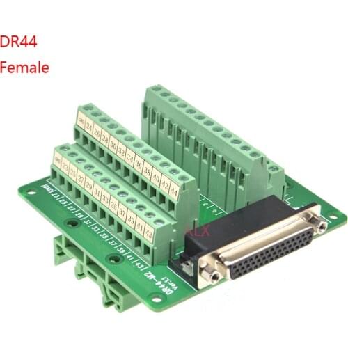 1PCS D-SUB DB44 44PIN port din rail mounting Terminal block adapter converter PCB board DR44 female plug to terminal adapter