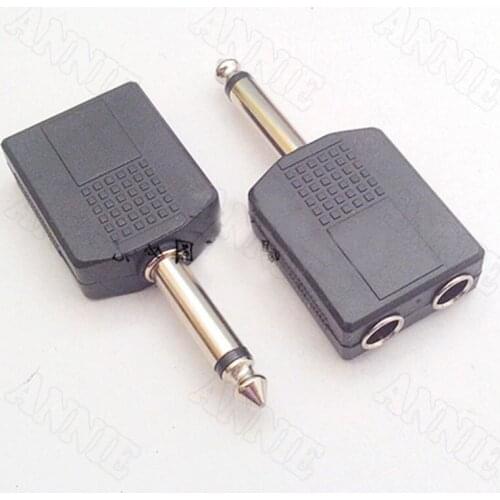 10pcs/lot 6.5 to Double 6.5 Adaptor One-to-two 6.5 Single Track Plug to Double 6.5 Connector