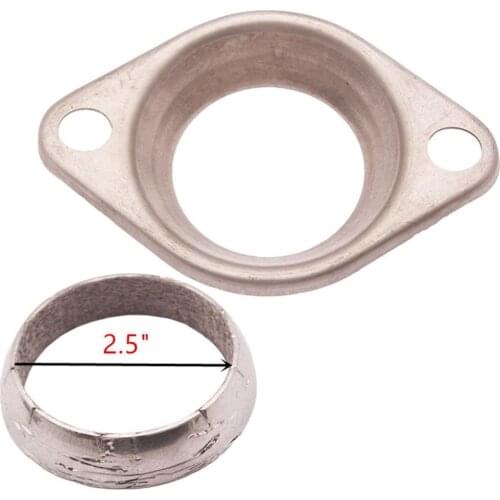 2.5 Inch JDM Header Collector Flange & Donut Exhaust Gasket Header Stainless Steel For Civic Intergra Type R Catalytic Converter