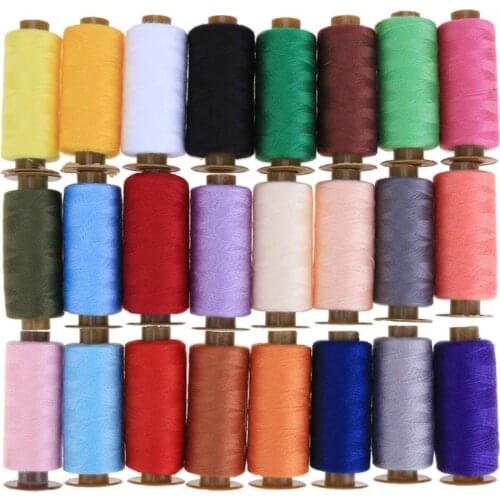 24pcs/set 500 Yards Colorful Machine Embroidery Thread Sewing Polyester Sewing Thread Hand Craft Patch Steering-wheel Supplies