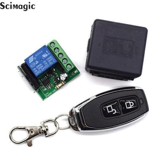 433 MHz rf Remote Control DC 12V 24V 10A 1CH Relay Receiver for garage/door/Light/LED/Fanner/motor/Signal transmission