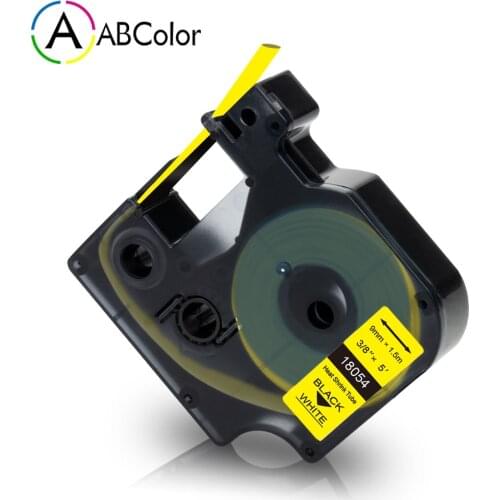 9mm 18054 Industrial Tape For DYMO Rhino IND Heat Shrink Tape 18054 Black on Yellow For DYMO Rhino 4200 5200 5000 Label Printer