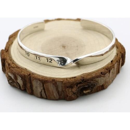S925 Sterling Silver Ubw Moss Bangle Men And Women Retro Thai Silver Personality Korean Simple Twisted Open Ended Bangle