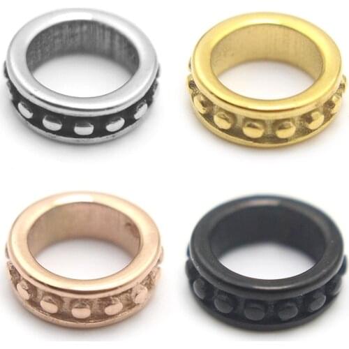 6.0mm Hole 316l Stainless Steel Large Hole Simple Round Spacer Beads for Jewelry Making Wholesale Metal Beads Jewelry Finding