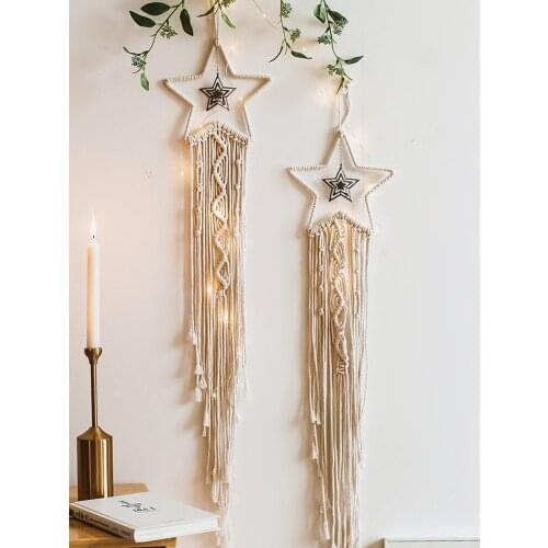 Weddings Dream Catcher Pendant Nordic DreamCatcher Cotton Woven Bohemian Hanging Tapestry Decorative For Bedroom Living Room #W0