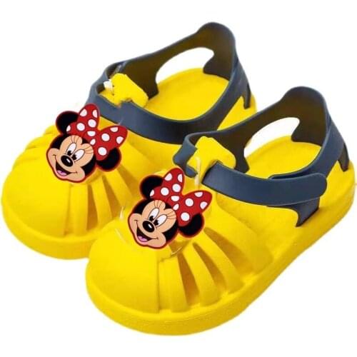 Disney childrens cartoon Minnie Mickey non-slip soft-soled summer sandals beach shoes boys and girls baby sandals