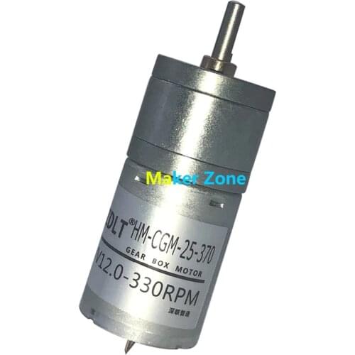 12V 330rpm motor, CGM25-370 DC motor, High Speed, metal gear motor for RC smart tank car, Robot