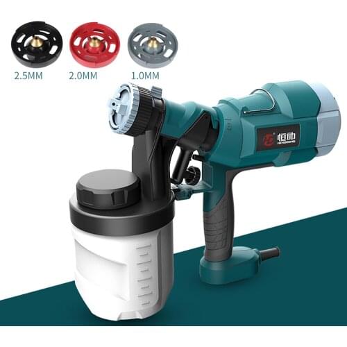 220V Electric Spray Gun Paint Sprayer Paint Spraying Machine with 1/2/2.5mm Nozzle 500W