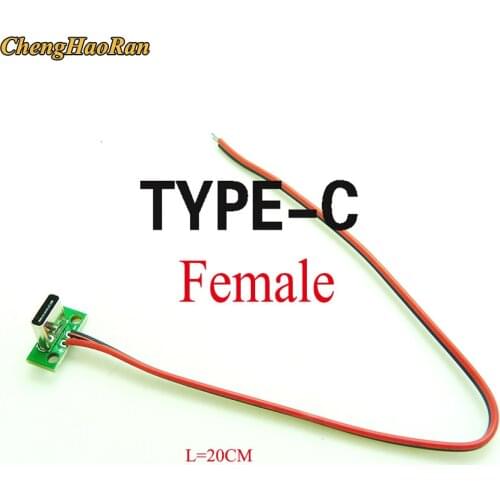 1pcs Micro usb TYPE C Female vertical USB socket charging data female socket 2/5P USB test universal board hole line length 20cm