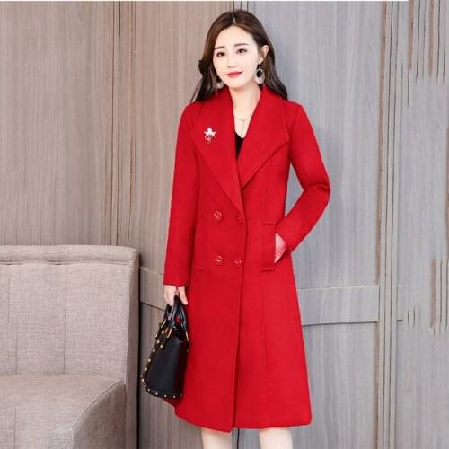 Cotday Loose Casual Woolen Coat Womens Middle Long Style 2021 Fashion Winter New Women Clothing Korean Version Thickened Coats