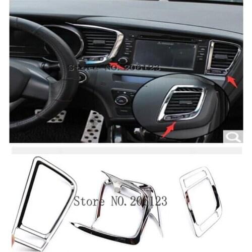 Chrome Central Control Air AC Vent Outlet Frame Cover Trim 4 Pcs / Set For Kia Optima K5 2011 - 2015 Accessories