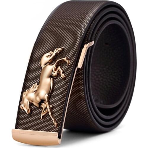 Leather Belts for Men Buckle Fancy Vintage Jeans Plate Buckle Belts